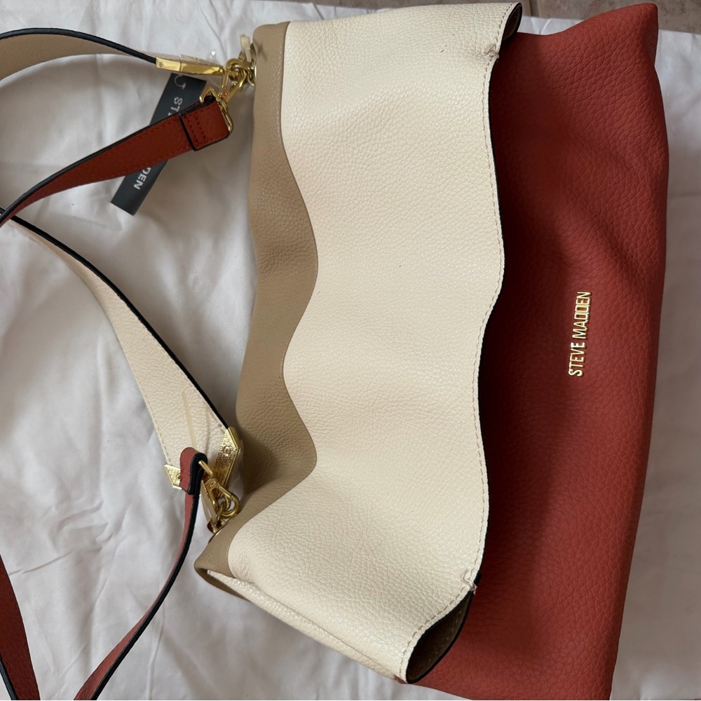 Steve Madden Tan and Brown Shoulder Bag
